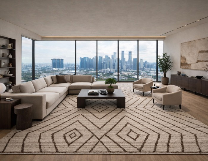 Rug with sectional couch